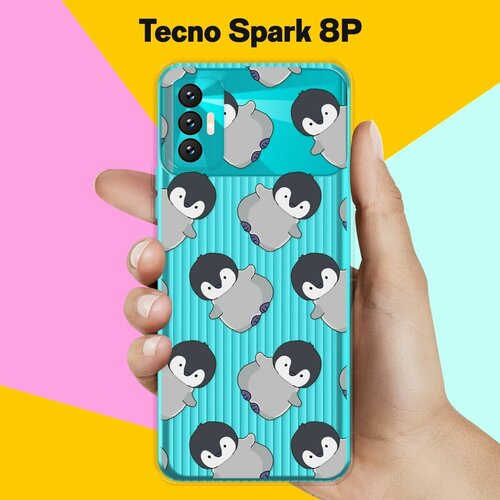 Силиконовый чехол на Tecno Spark 8P Пингвины / для Техно Спарк 8П тонкий чехол для tecno spark 8p техно спарк 8п силиконовый чехол с защитой модуля камер прозрачный чехол