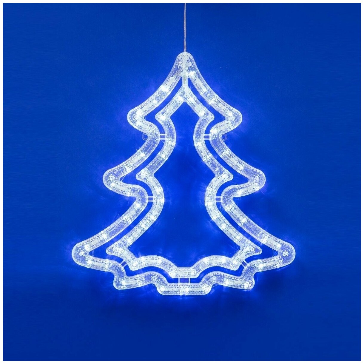 ULD-H3543-070/STA WHITE IP20 XMAS TREE Фигура светодиодная Ёлочка, 35х43 см. Подвесная. 70 светодиодов. Белый свет. Провод прозрачный. TM . Uniel - фото №5