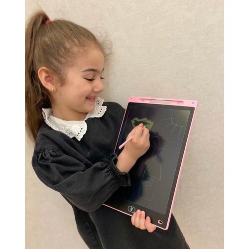 Цветной графический планшет для рисования 12 дюймов розовый