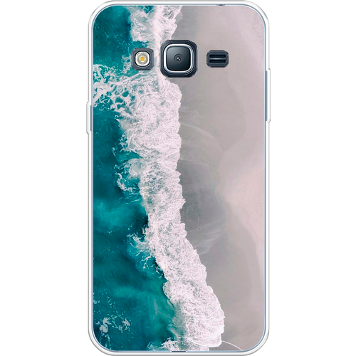 Силиконовый чехол на Samsung Galaxy J3 2016 / Самсунг Галакси Джей 3 2016 Бирюзовые волны пластиковый чехол бирюзовые волны на samsung galaxy a5 2016 самсунг галакси а5 2016