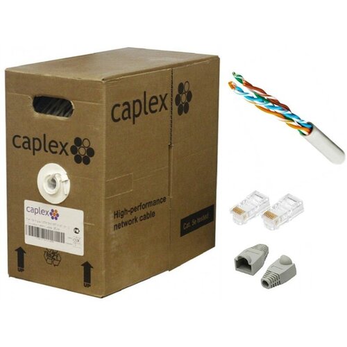 Кабель витая пара CAPLEX U/UTP нг(А)-LS PVC cat.5e для внутренней прокладки Indoor CU (медь) / белый - 305м