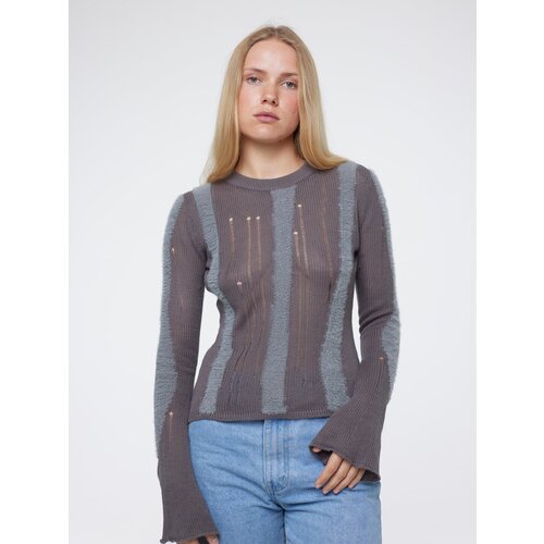 Пуловер Manera Odevatca, длинный рукав, трикотаж, размер 40, серый