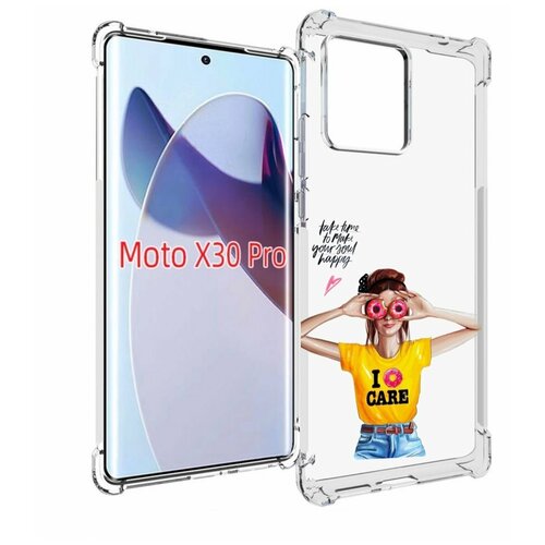 Чехол MyPads Девушка-с-пончиками женский для Motorola Moto X30 Pro задняя-панель-накладка-бампер