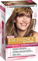 Loreal Paris Крем-краска для волос Excellence Creme 7.1 Русый пепельный 1 шт