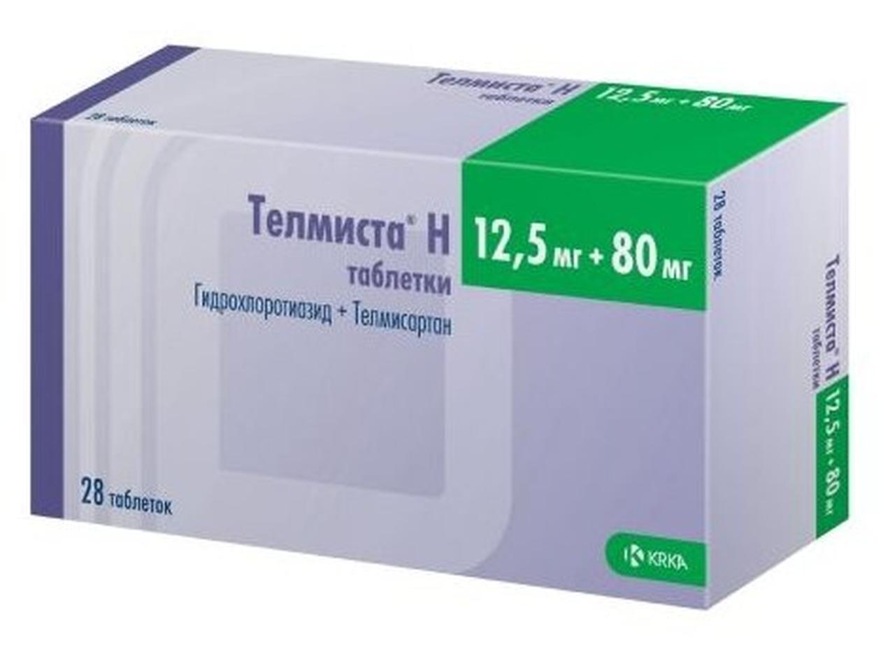 Телмиста Н таб., 12.5 мг+80 мг, 28 шт.