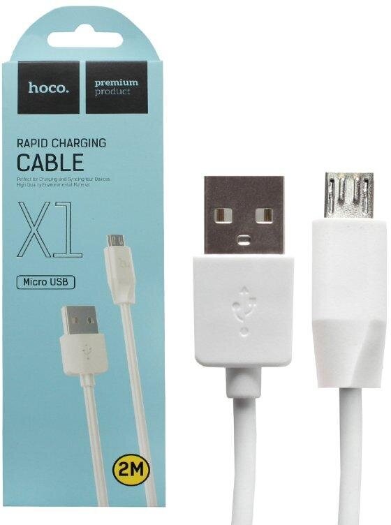 Кабель USB Micro USB X1 2M HOCO белый