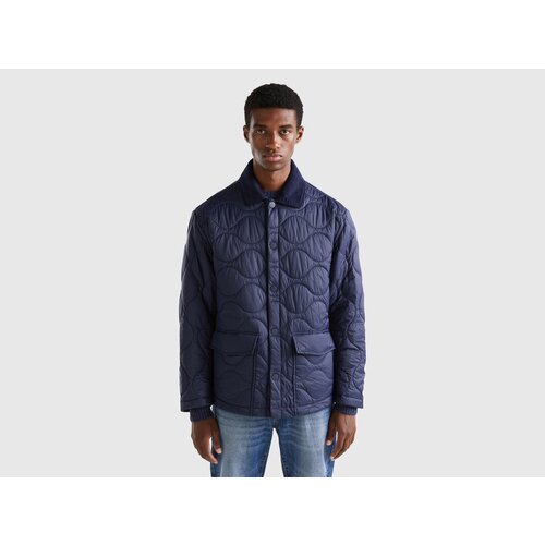 куртка UNITED COLORS OF BENETTON демисезонная, стеганая, без капюшона, размер EL, синий