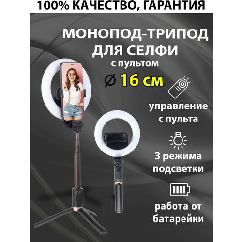 Селфи кольцо на триподе с пультом 16 см 111100₽