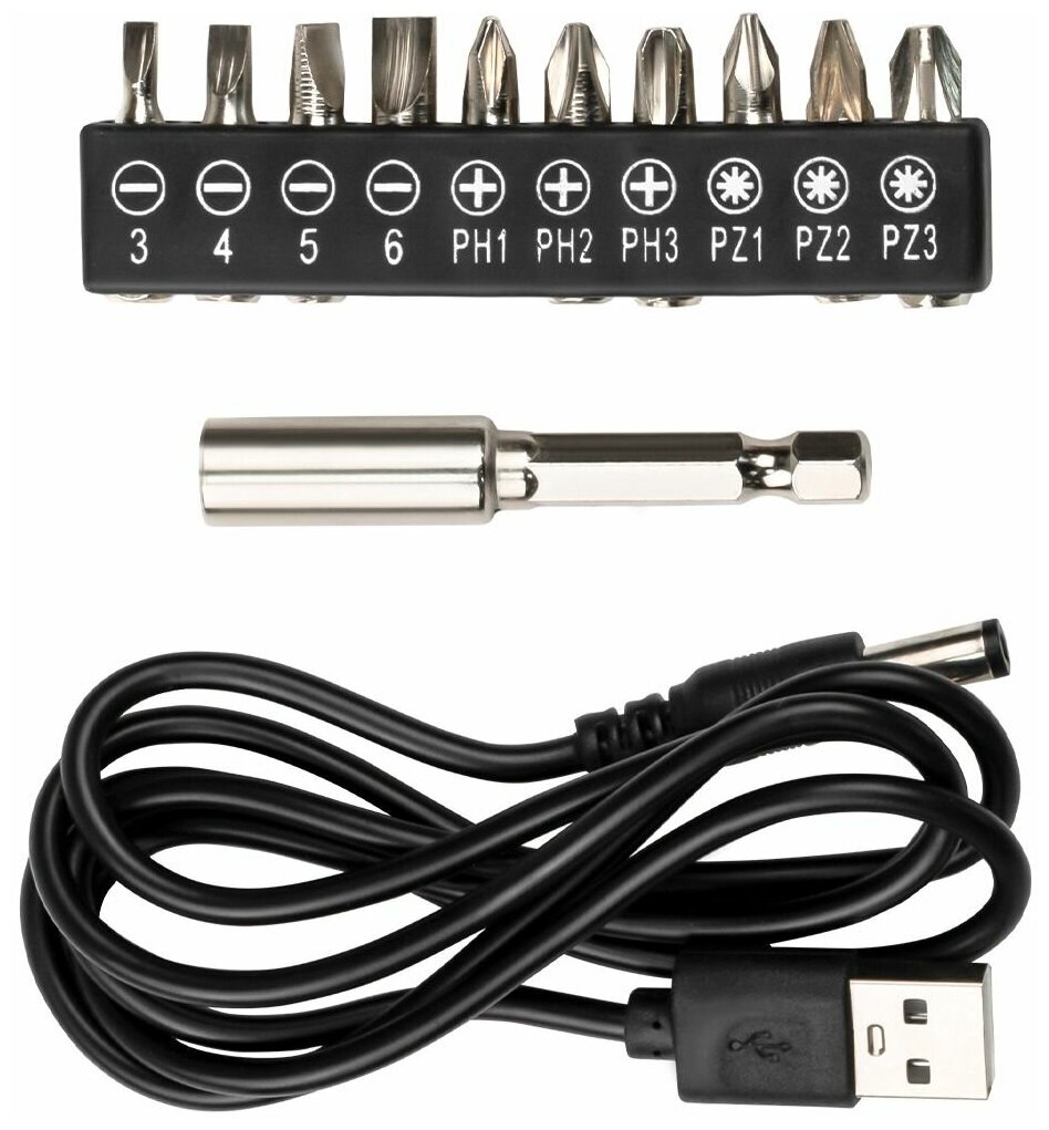 Дрель-шуруповёрт Kolner KCD 12BL PEARL белая / аккумулятор 2 А*ч / подсветка / зарядка от USB - фотография № 7