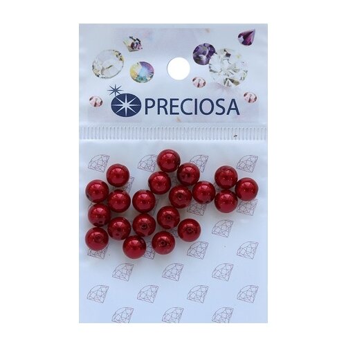 Купить Хрустальный жемчуг Preciosa Red , 6 мм, 20 штук, арт. 131-10-011, красный, стекло