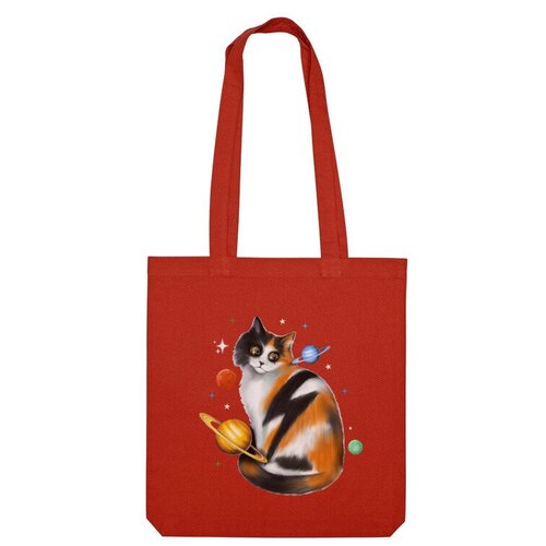Сумка шоппер Us Basic, красный сумка космическая кошка с игрушками фиолетовый