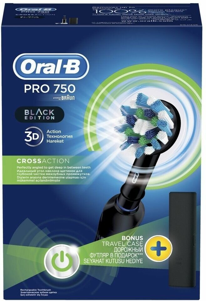 Электрическая зубная щетка Oral-B PRO 750 + футляр