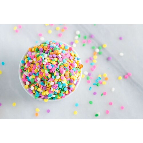 Посыпка сахарная декоративная для украшения торта и выпечки конфетти разноцветное 50гр