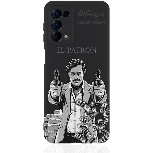 черный силиконовый чехол для honor x8 el patron pablo escobar пабло эскобар для хонор х8 Чехол для смартфона OPPO Reno5 черный силиконовый El Patron Pablo Escobar/ Пабло Эскобар