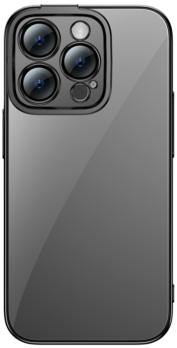 Baseus Чехол Baseus Glitter Case PC +Tempered glass для iPhone 14 Pro, черная рамка