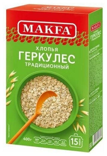 Makfa Хлопья Геркулес традиционный, 400 г