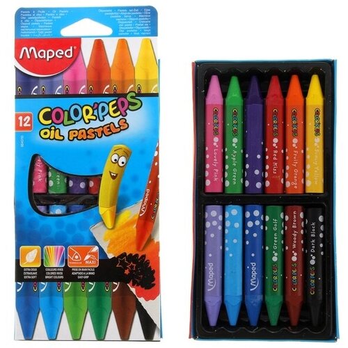 Пастель масляная детская 12 цветов, Maped OIL PASTEL, треугольный корпус deli oil pastel for kids non toxic oil pastel crayons stick painting pen child crayon wax graffiti pencil art school supplies