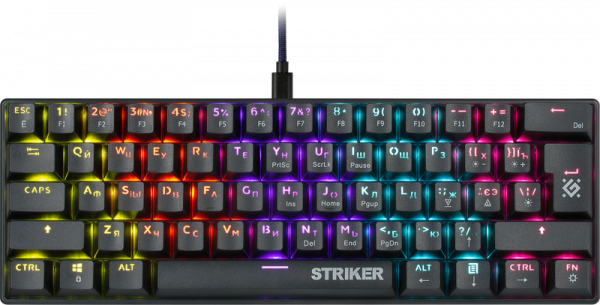 Клавиатура Defender Striker GK-380L RU, Rainbow,61 клавиша механическая