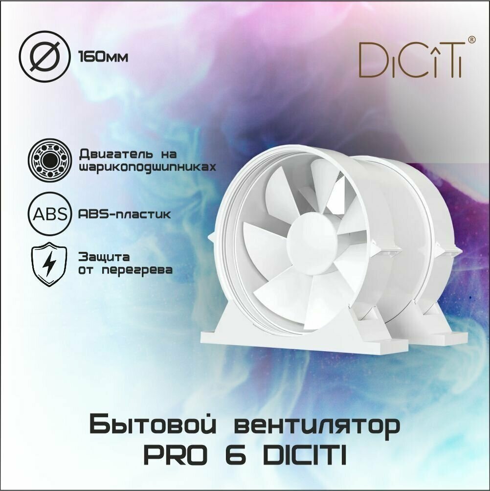 Вентилятор канальный с креплением DICITI PRO 6 D160