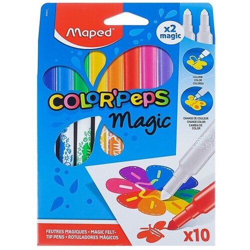 Maped Фломастеры 10 цветов, Maped Color Peps MAGIC, меняющие цвет