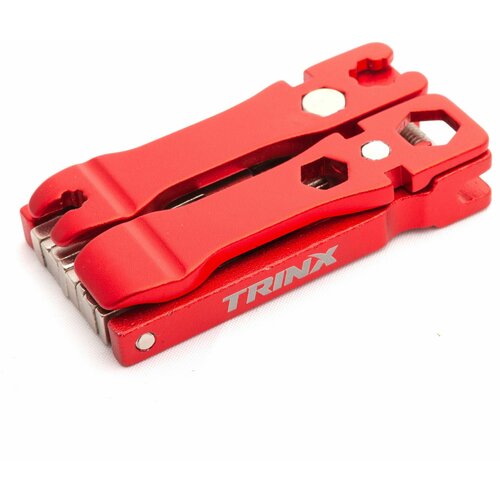 фото Мультиинструмент trinx, набор ключей для велосипеда 15 функций, красный
