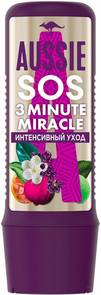 Средство для волос Aussie Hair SOS 3 Minute Miracle для поврежденных волос, 225 мл