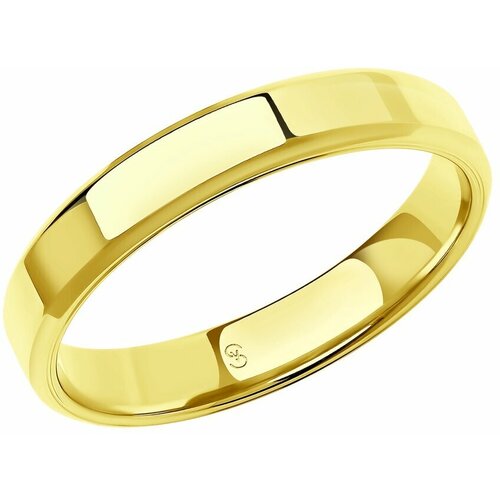 Кольцо обручальное SOKOLOV, желтое золото, 585 проба, размер 16.5 обручальное кольцо sokolov из желтого золота 113010 01 размер 18 5