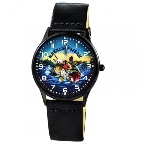 фото Наручные часы наручные часы "клёвый рыбак", синий, черный без бренда