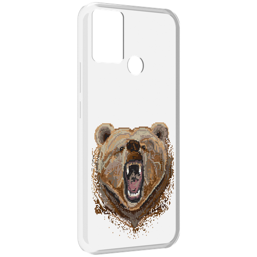 Чехол MyPads пиксельный медведь для Infinix Hot 11 Play задняя-панель-накладка-бампер
