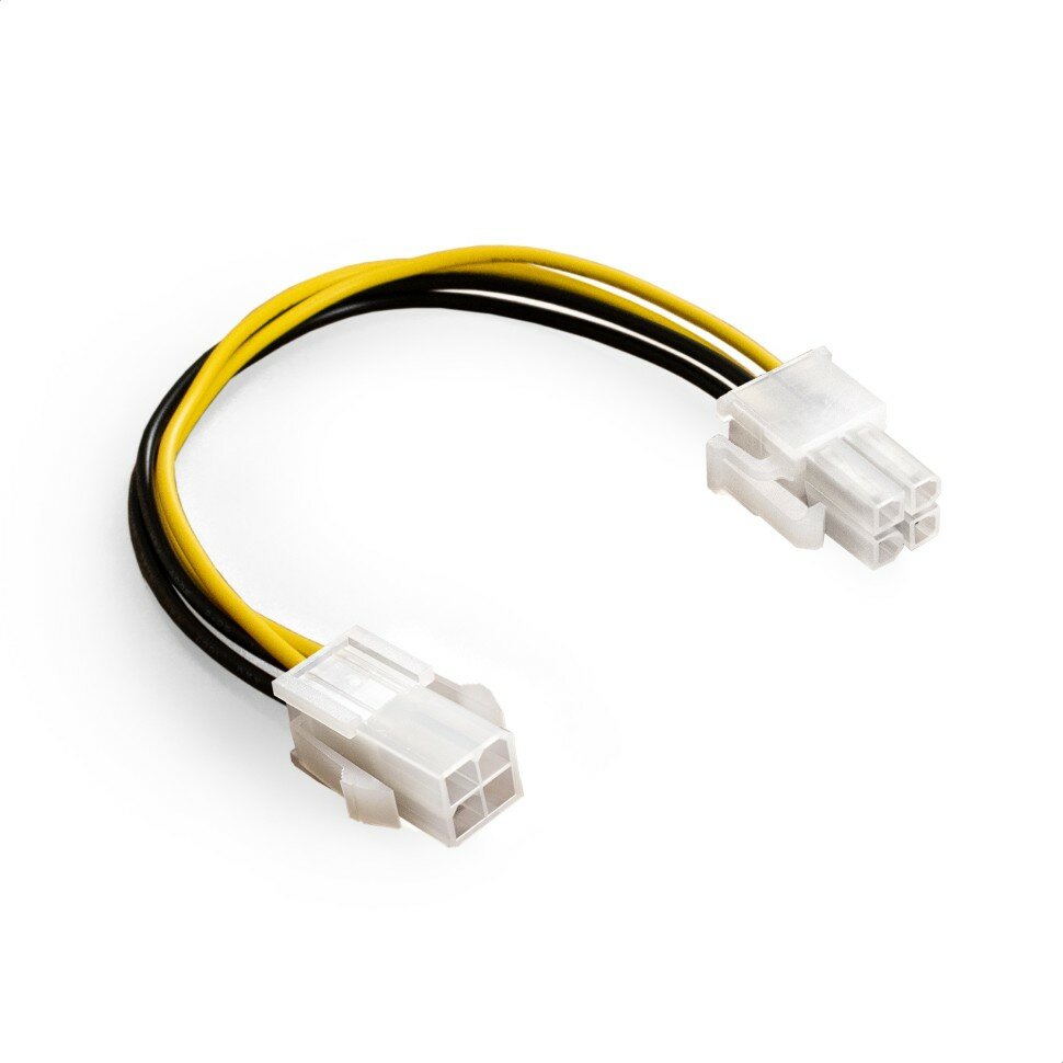 Удлинитель кабеля питания материнской платы +12V ExeGate EX-EXT-4M4F-0.2 (4pin EPS12V M/4pin EPS12V F, 0,2м) (EX294789RUS)