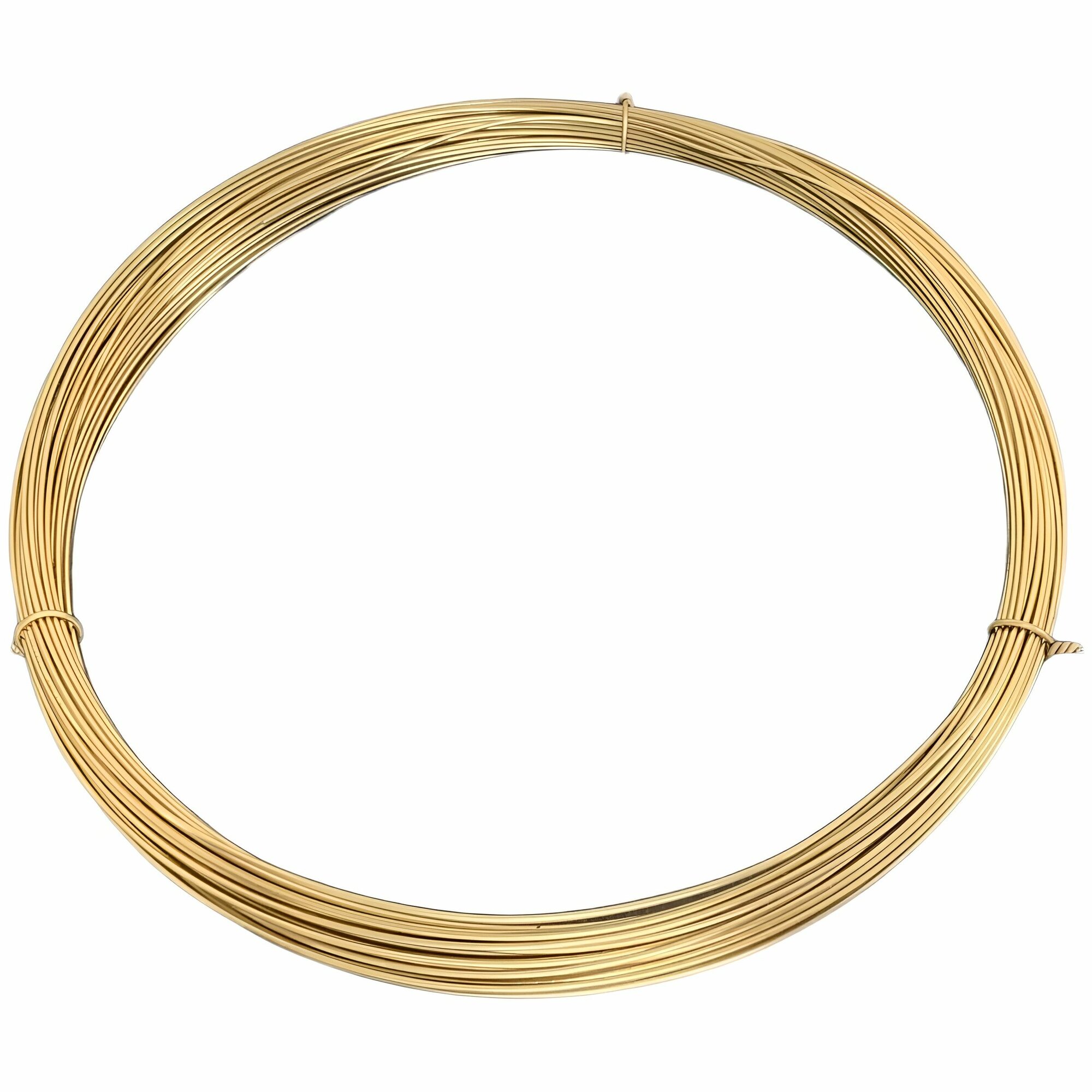 Проволока вязальная ф1,0мм 10м/ Проволока для флористики Ф1,0 мм, золотой цвет, в мотке 10м/мюзле/для рукоделия/для творчества