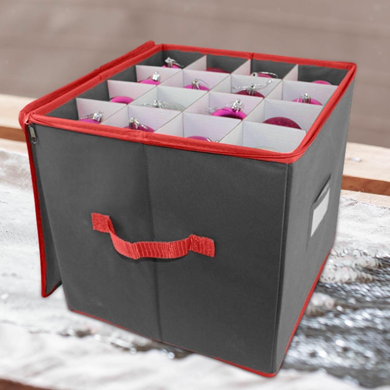 Органайзер для хранения новогодних игрушек , чехол на молнии, 64 ячейки