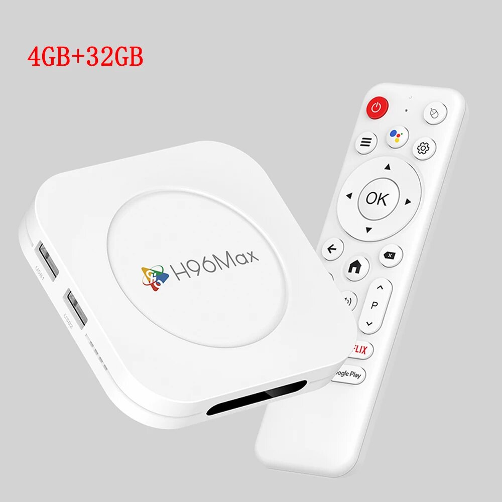 COTAUL H96 MAX M1 PLUS Smart TV Box Android 14 4ГБ 128ГБ Европейская вилка (EU Plug), 4GB 32GB