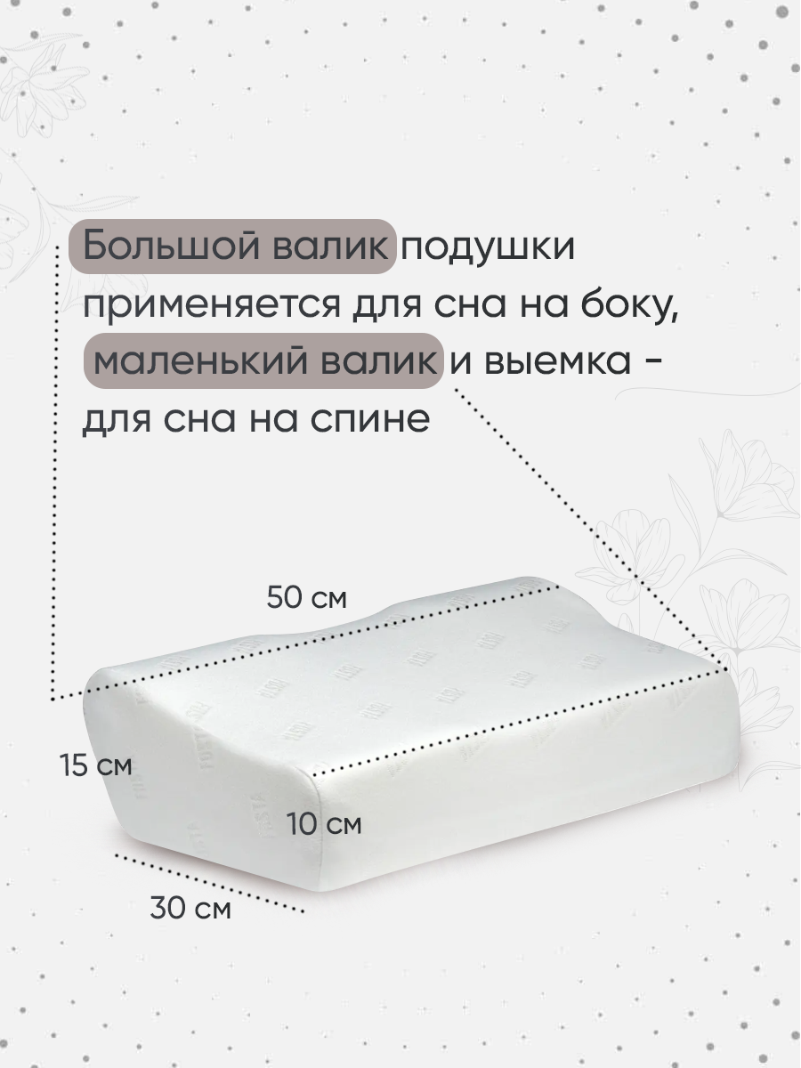 Картинки Подушка ортопедическая с эффектом памяти Fosta F 8024, выемка под плечо