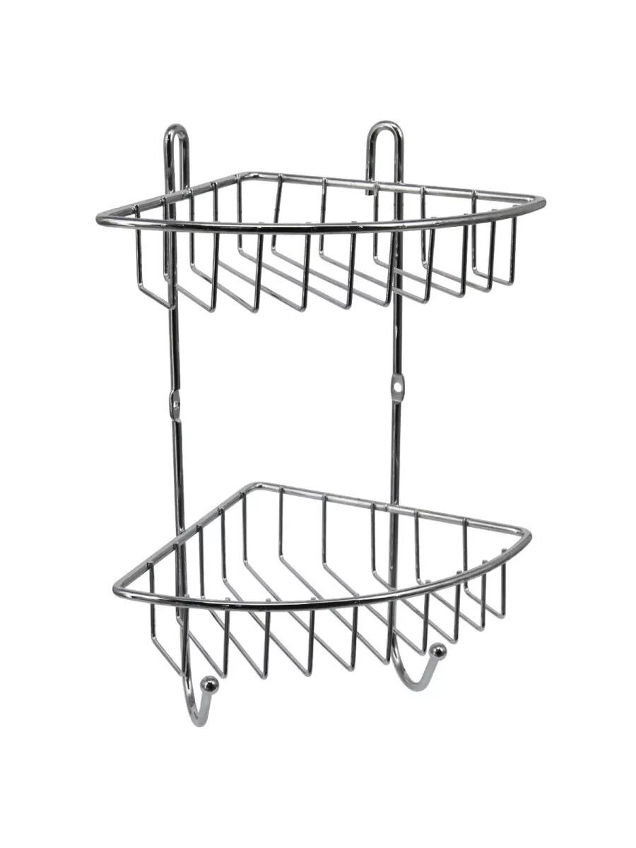 Полка для ванной Rosenberg угловая хромированная сталь 2 яруса высота 30 см