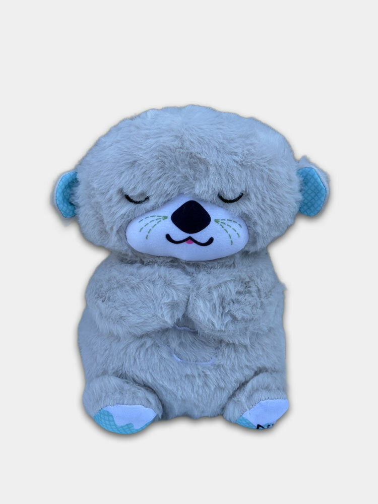 Мягкая игрушка "Дышащий Мишка", 4 режима, гипоаллергенная, 25см Silver