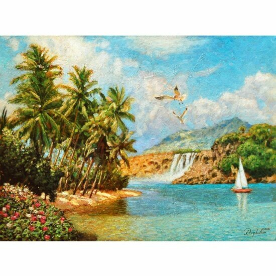 Картина стразами (алмазная мозаика) 30х40 см остров сокровищ 