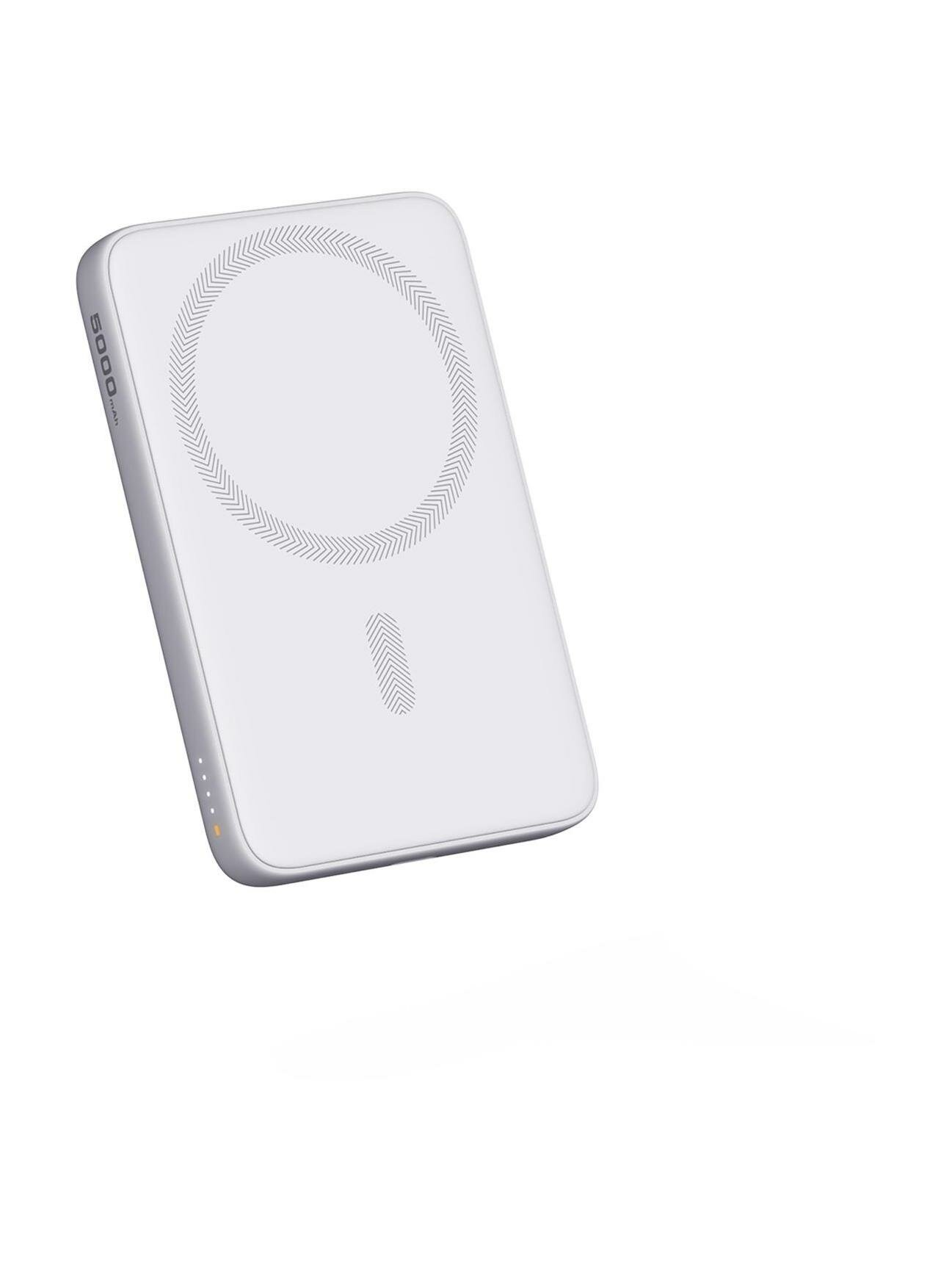 Внешний аккумулятор Aukey Magnetic 5000mah Qi 20W белый