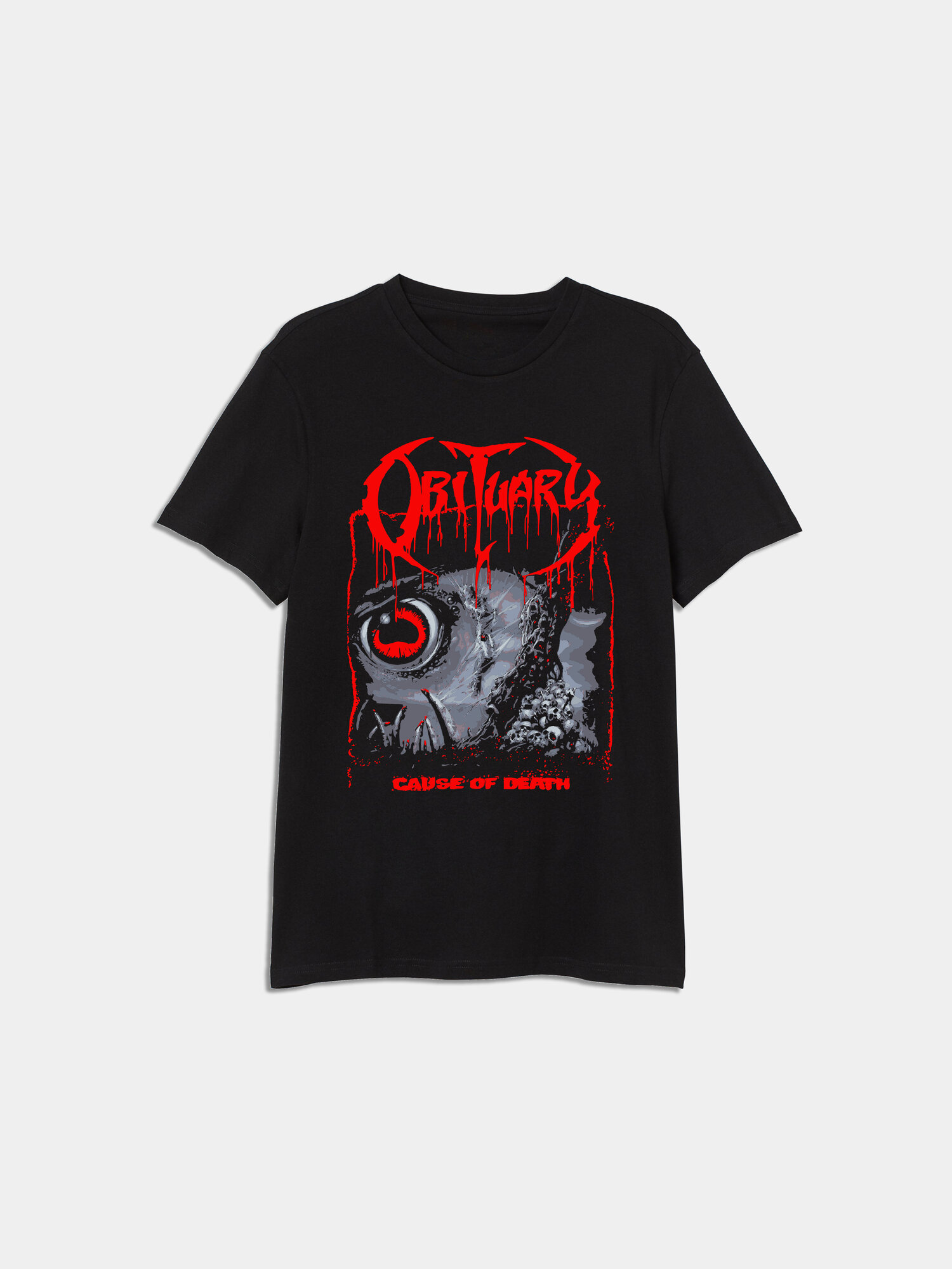 Футболка Obituary, 1 шт., размер 2XL, черный/красный