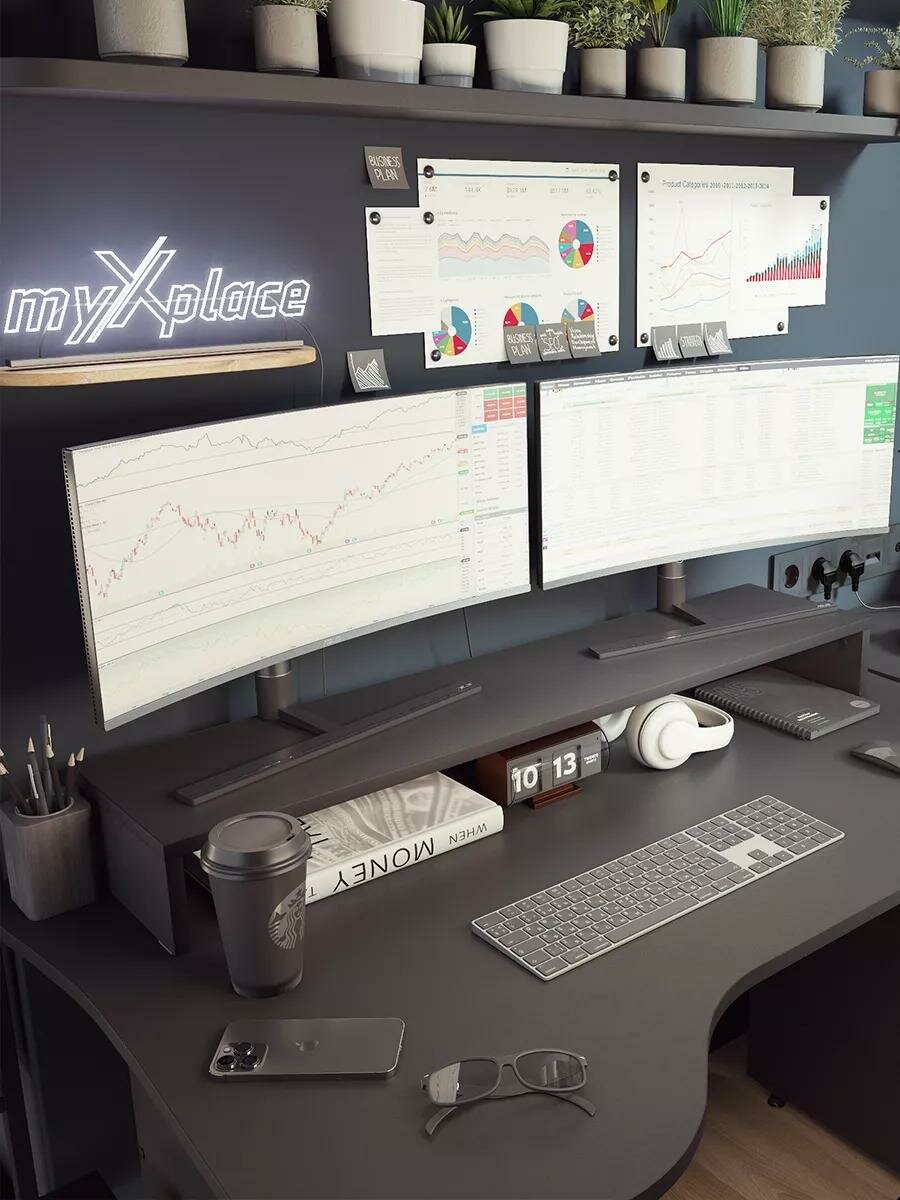 Подставка для монитора Xplace , MAX Xplace , Черная , ЛДСП
