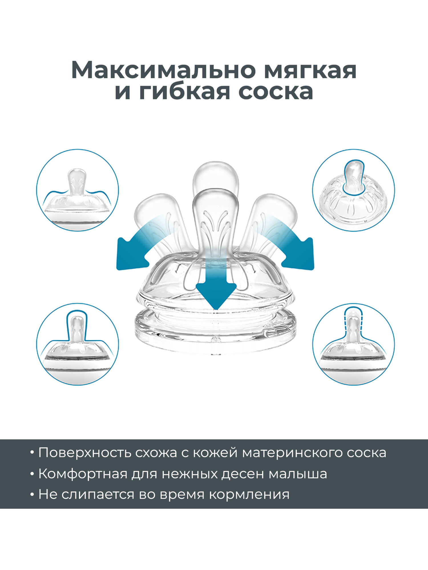 Детские Бутылочки Бутылочка антиколиковая Nuvita Materno Feel 250 мл, пластиковая, для кормления детей с 2 месяцев, со средним потоком, голубой