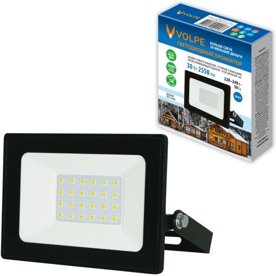 Светодиодный прожектор Volpe ULF-Q519 30W/6500K IP65 220-240V BLACK