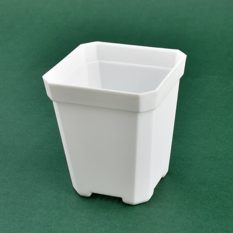 10 шт Разноцветные квадратные горшки для цветов 7x7x8 см without tray Белый