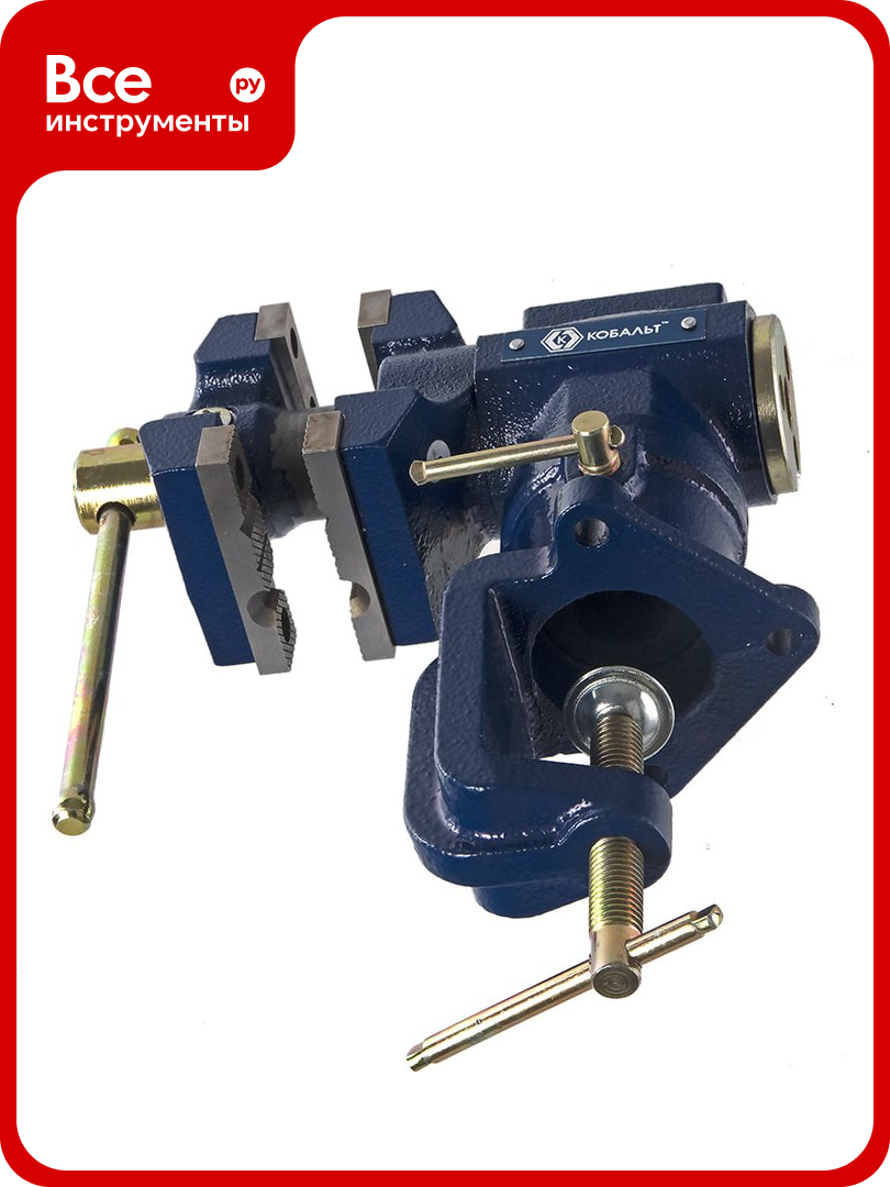 Тиски (слесарные поворотные настольные) кобальт 910-010