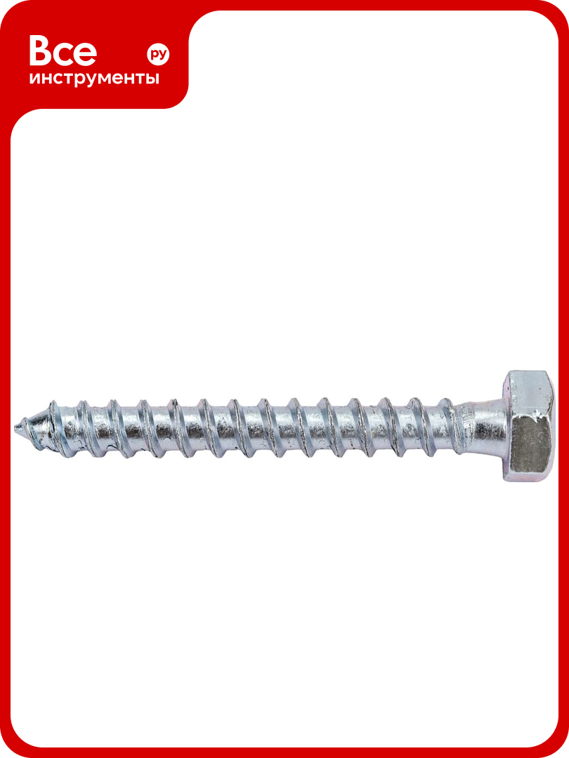 Сантехнический болт DIN 571 оцинкованный 8х60 25шт - коробка Tech-Krep 126555