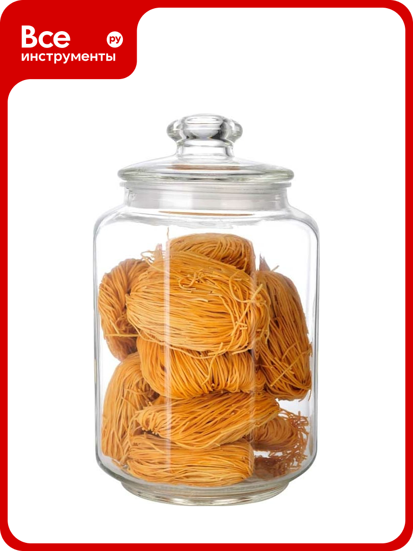 Стеклянная банка для сыпучих продуктов Mallony LATTINA с крышкой объем 3 л тм 003605