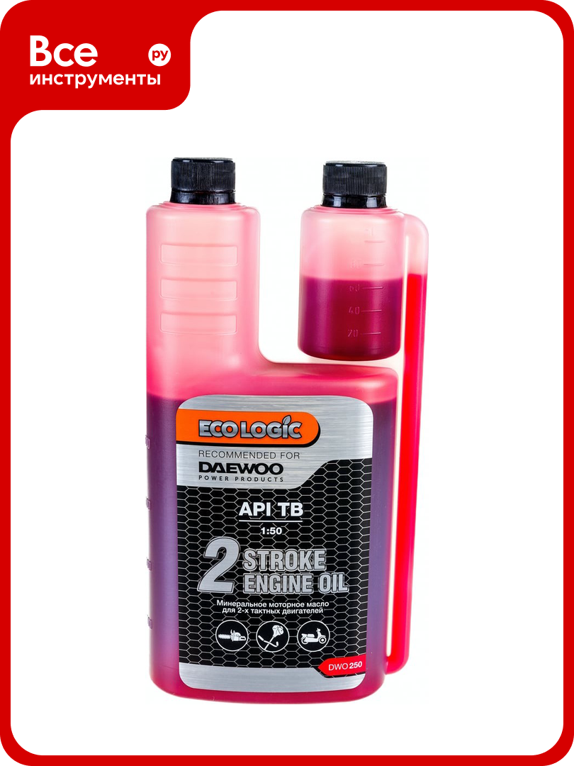 Масло для 2-х тактных двигателей 1 л ECOLOGIC DWO 250