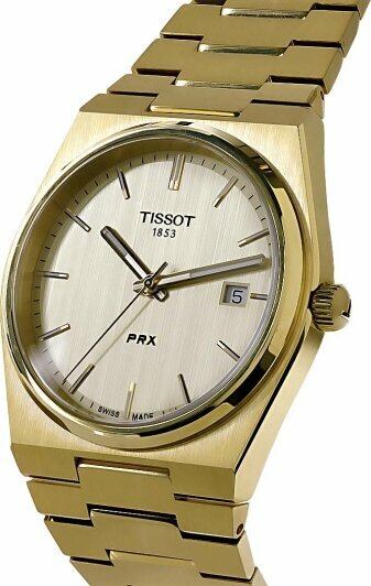 Наручные часы TISSOT PRX, серебряный, экрю — фото 1