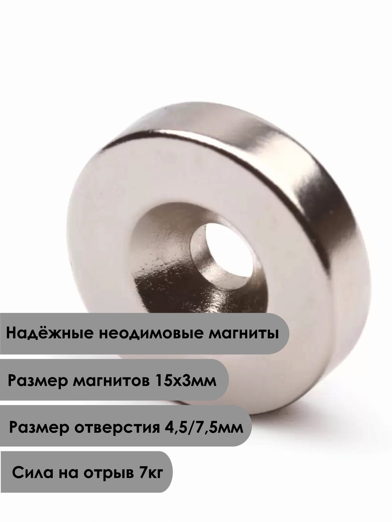 Магниты для магнитных рамок размером 15*3мм, 3шт (крепеж в комплекте)