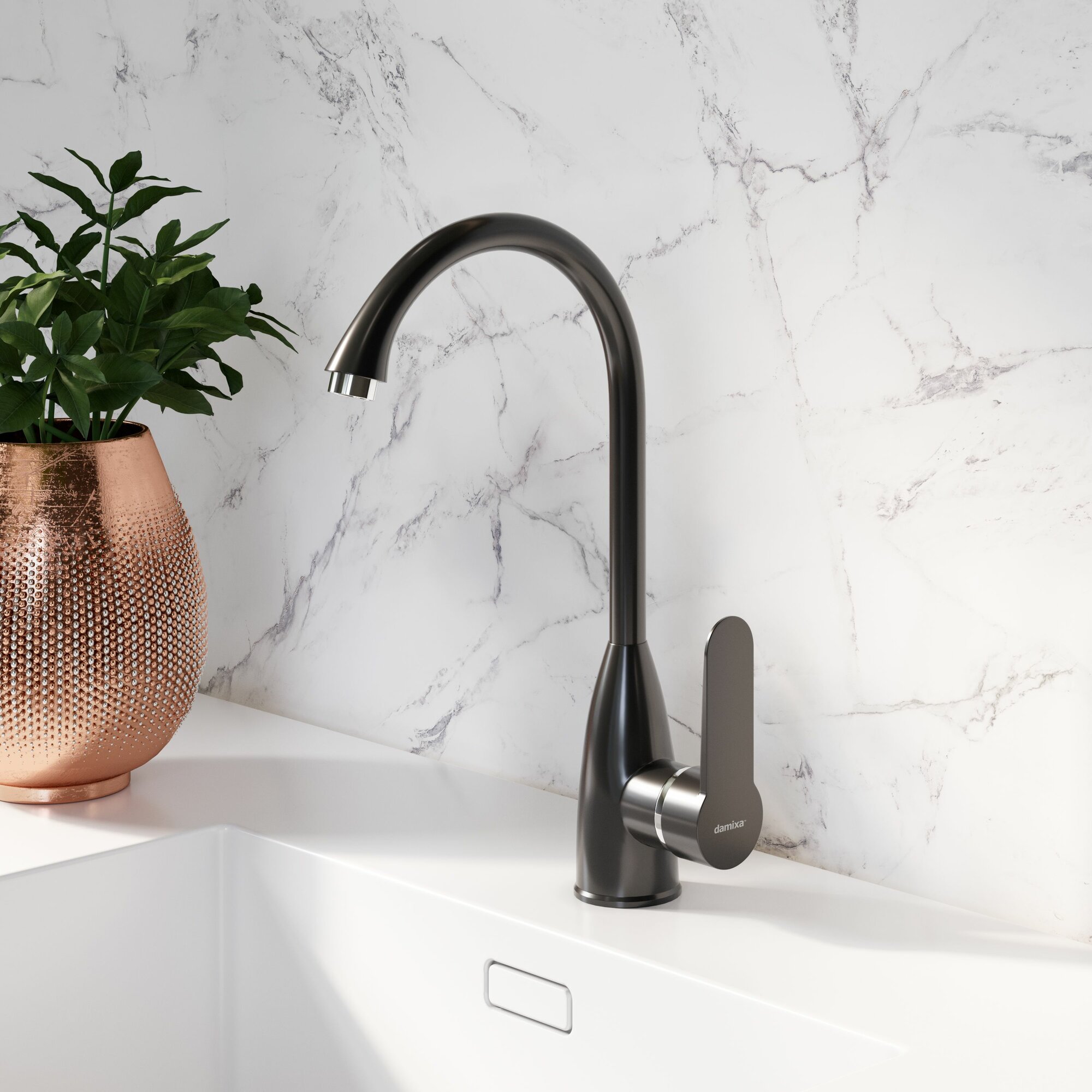 Смеситель для кухни Damixa Aurora, полимерный, цвет черный, Дания